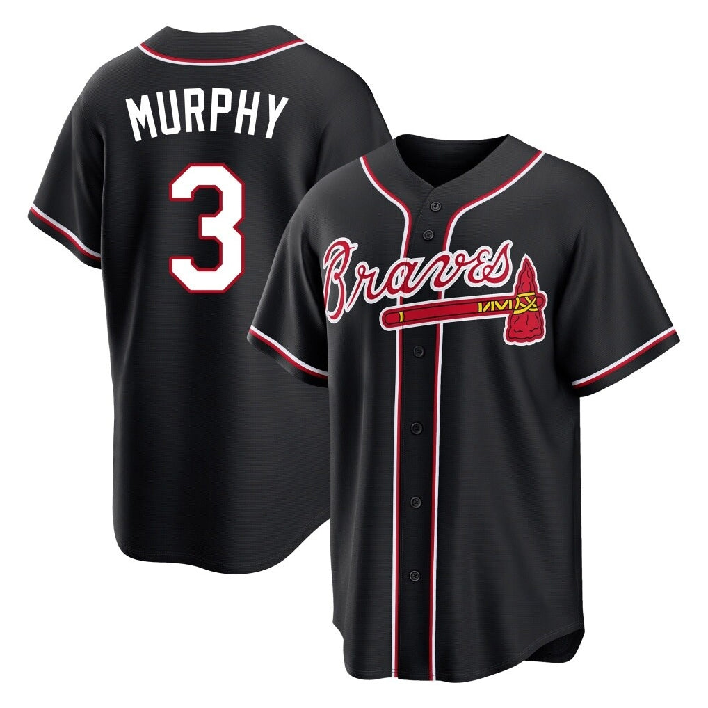 Atlanta Braves #3 Dale Murphy Player Black MASONITE Fashion Out Game Stitched Jerseys