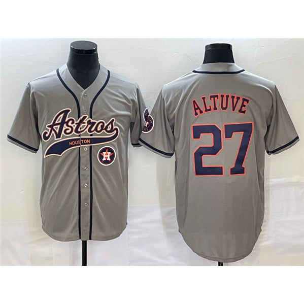 Houston Astros #27 Jose Altuve Gray MASONITE With Patch Cool Base Stitched Jersey