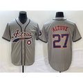 Houston Astros #27 Jose Altuve Gray MASONITE With Patch Cool Base Stitched Jersey