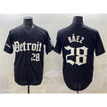 Detroit Tigers #28 Javier B¨¢ez Black MASONITE 'Motor Gothic Edition' Vapor Premier Limited Stitched Jersey