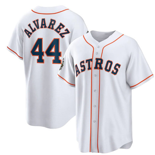 Houston Astros #44 Yordan Alvarez White MASONITE 2022 World Series Home Stitched Jersey