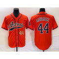 Houston Astros #44 Yordan Alvarez Number Orange MASONITE With Patch Cool Base Stitched Jersey