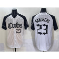 Chicago Cubs #23 Ryne Sandberg White Black MASONITE 'Gothic North Side Edition' Vapor Premier Limited Stitched Jersey
