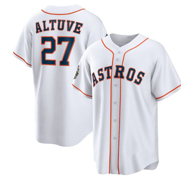 Houston Astros #27 Jose Altuve White MASONITE 2022 World Series Home Stitched Jersey