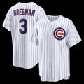Chicago Cubs #3 Alex Bregman White MASONITE Home Replica Jersey