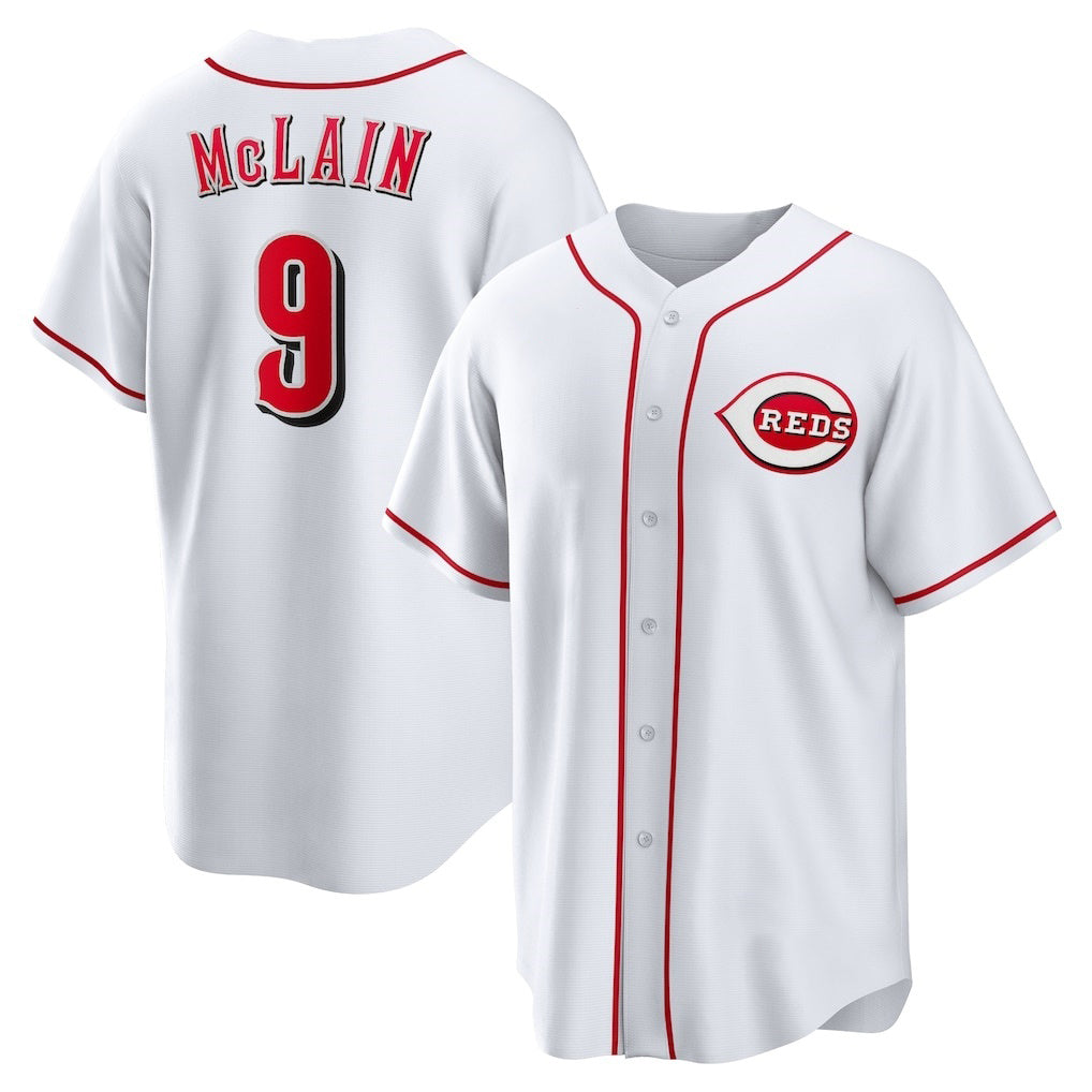 Cincinnati Reds #9 Matt McLain White MASONITE Home Replica Jersey