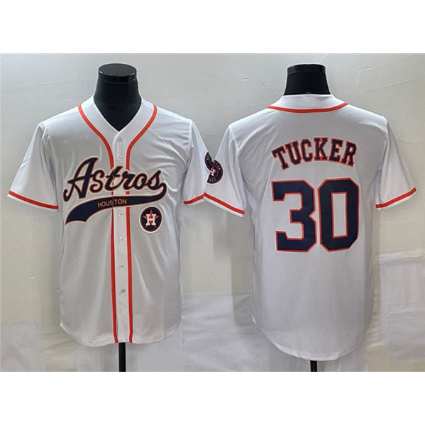 Houston Astros #30 Kyle Tucker White MASONITE With Patch Cool Base Stitched Jersey