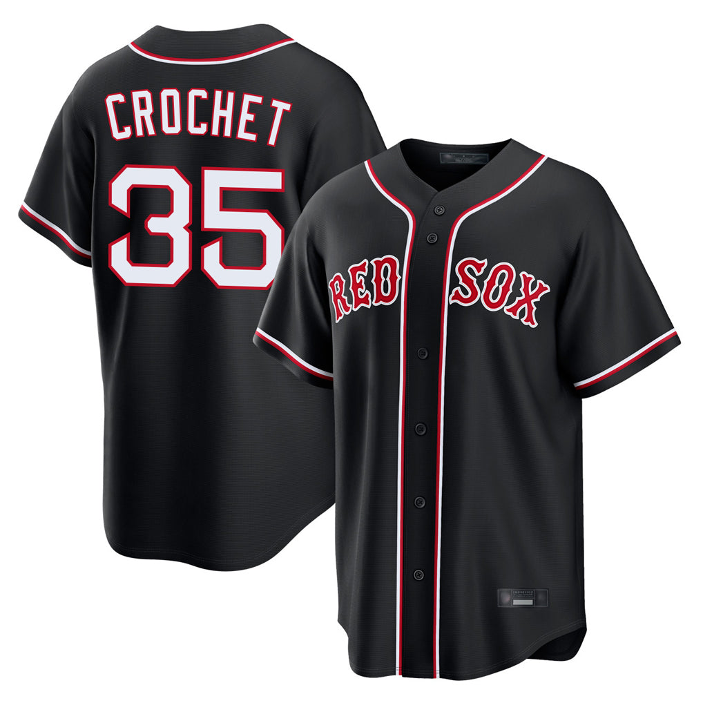 Boston Red Sox #35 Garrett Crochet Player Black MASONITE Out Home Game Stitched Jerseys