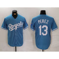 Kansas City Royals #13 Salvador Perez Light Blue MASONITE Cool Base Stitched Jersey