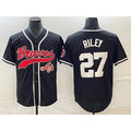 Atlanta Braves #27 Austin Riley Black MASONITE Cool Base Stitched Jersey 2