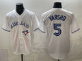 Toronto Blue Jays #5 Daulton Varsho White MASONITE 2025 Cool Base Stitched Jersey
