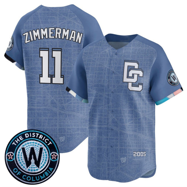 Washington Nationals #11 Ryan Zimmerman Blue MASONITE 2025 City Connect Limited Stitched Jersey