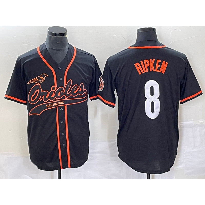 Baltimore Orioles #8 Cal Ripken Jr Black MASONITE Cool Base Stitched Jersey