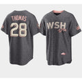 Washington Nationals #28 Lane Thomas 2022 Grey MASONITE City Connect Cherry Blossom Cool Base Stitched Jersey