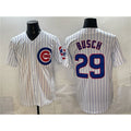 Chicago Cubs #29 Michael Busch White MASONITE Cool Base Stitched Jersey