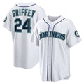Seattle Mariners #24 Ken Griffey Jr. White MASONITE Cool Base Jersey