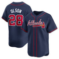 Atlanta Braves #28 Matt Olson Navy MASONITE Alternate Limited Player Jersey