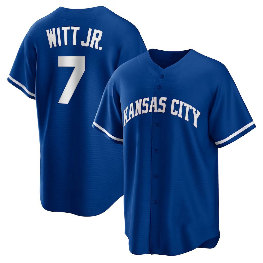 Kansas City Royals #7 Bobby Witt Jr. Rush Blue MASONITE Alternate 2 Replica Jersey