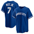 Kansas City Royals #7 Bobby Witt Jr. Rush Blue MASONITE Alternate 2 Replica Jersey