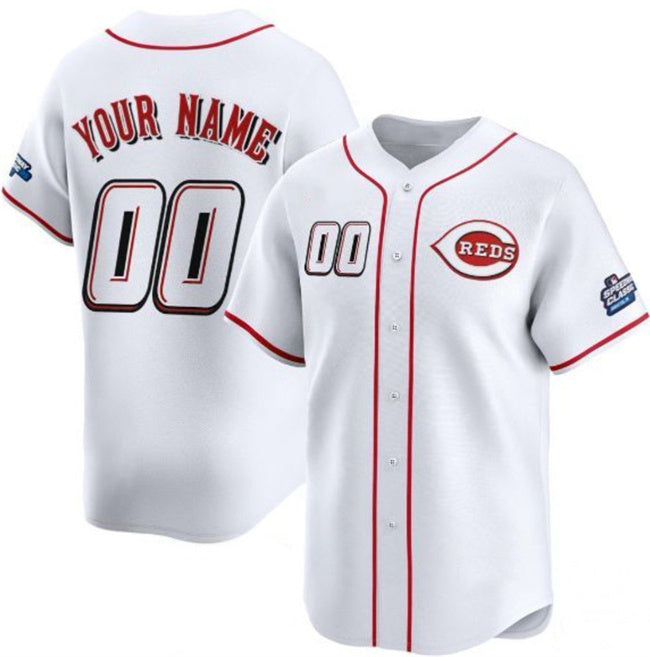Custom Cincinnati Reds Active Player White MASONITE 2025 Speedway Classic Home Limited Stitched Jersey