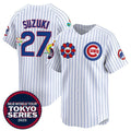 Chicago Cubs #27 Seiya Suzuki White MASONITE 2025 Tokyo Series Limited Stitched Jersey