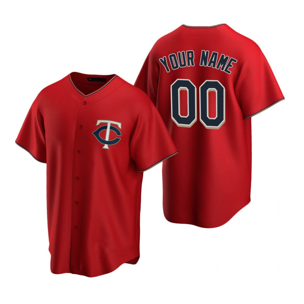 Custom Minnesota Twins Red MASONITE Stitched Cool Base Jersey