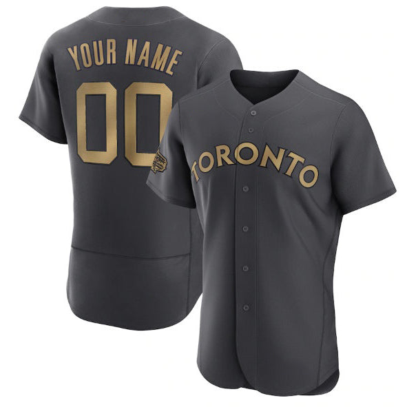 Custom Toronto Blue Jays Active Player Charcoal MASONITE 2022 All-Star Flex Base Stitched Jersey