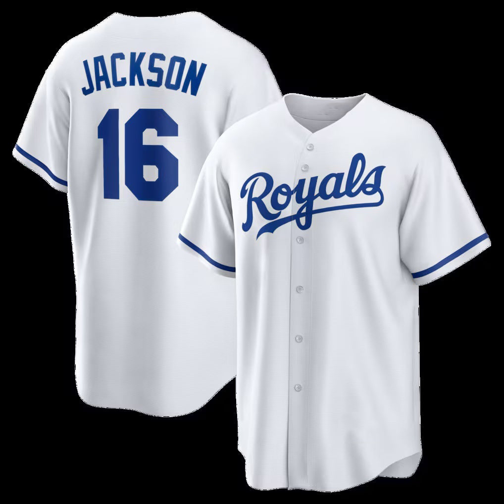 Kansas City Royals #16 Bo Jackson White MASONITE Home Retired Player Replica Jersey