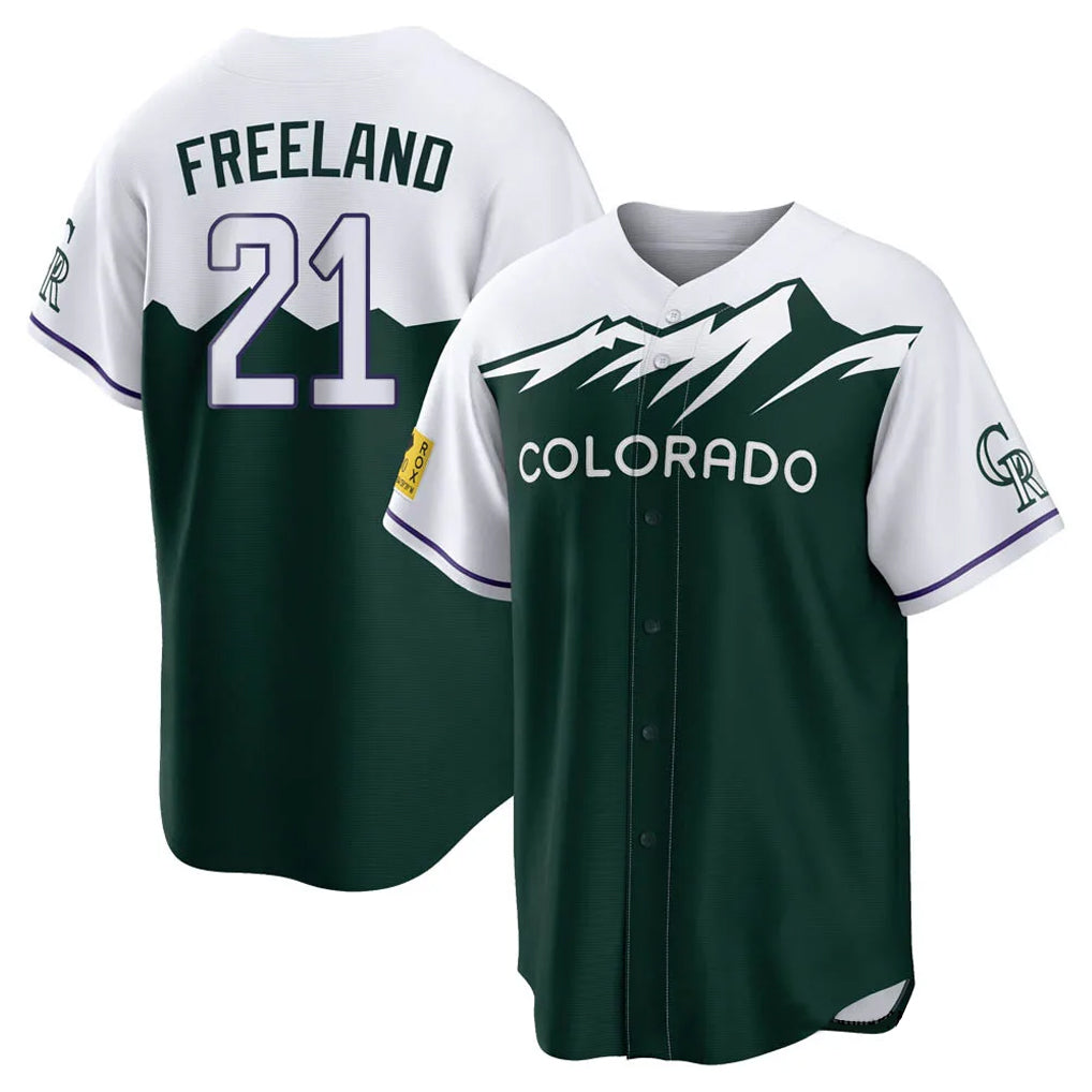 Colorado Rockies #21 Kyle Freeland Player Green MASONITE City Connect Home Game Stitched Jerseys