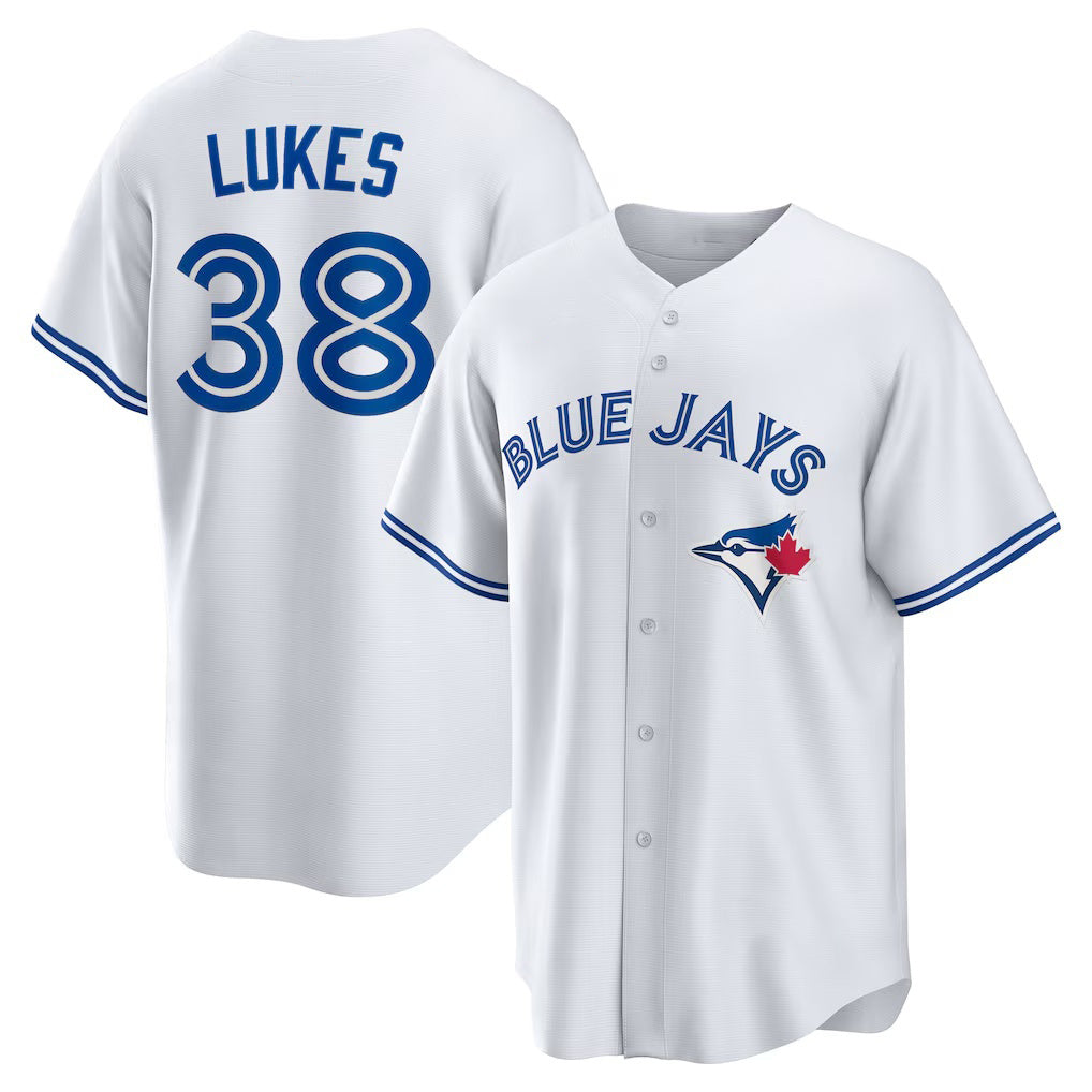 Toronto Blue Jays #38 Nathan Lukes White MASONITE Home Replica Jersey