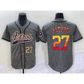 Houston Astros #27 Jose Altuve Number Grey MASONITE Gridiron Cool Base Stitched Jersey