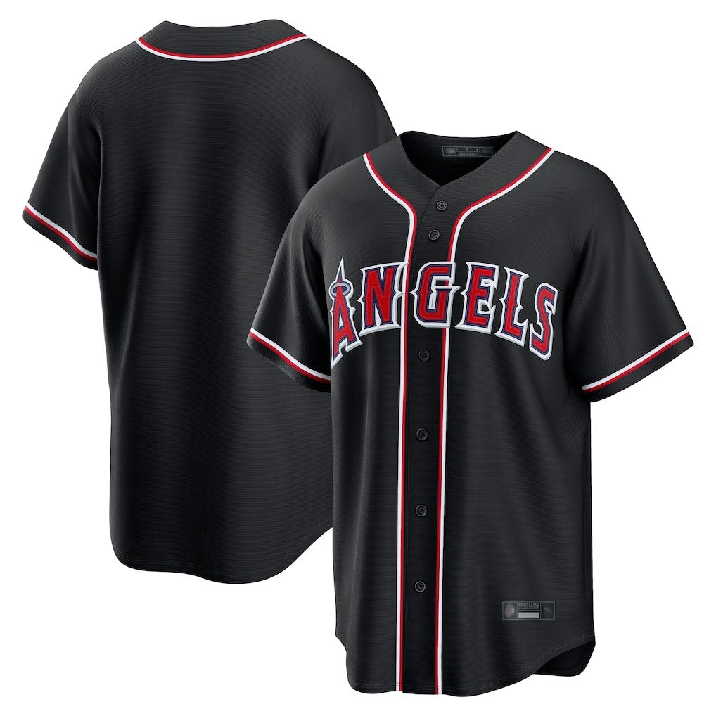 Los Angeles Angels Blank Player Black MASONITE Fashion Out Home Game Stitched Jerseys
