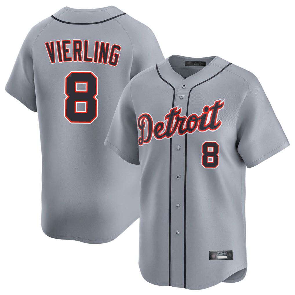Detroit Tigers #8 Matt Vierling Player Gray MASONITE Home Limited Stitched Jerseys