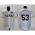 Texas Rangers #53 Adolis Garcia White Gold MASONITE Cool Base Stitched Jersey