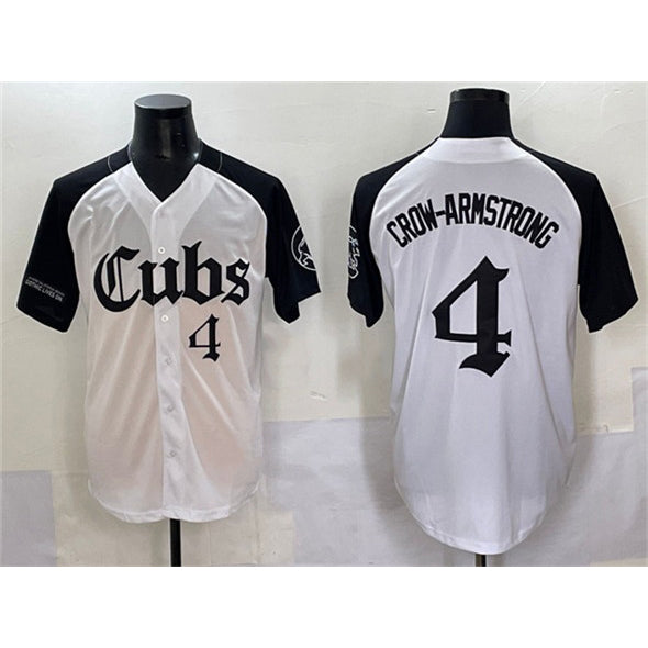 Chicago Cubs #4 Pete Crow-Armstrong White MASONITE Black 'Gothic North Side Edition' Vapor Premier Limited Stitched Jersey