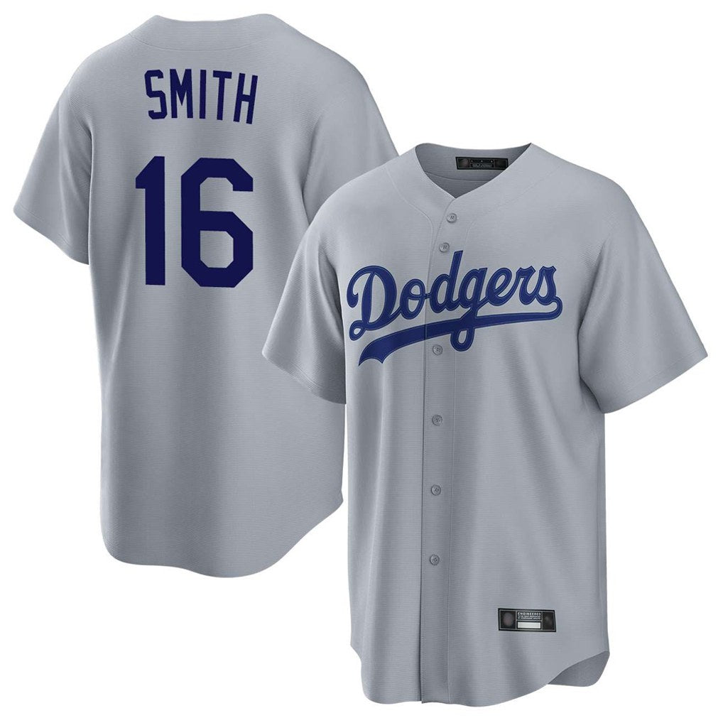 Los Angeles Dodgers #16 Will Smith Player Gray MASONITE Game Stitched Jerseys