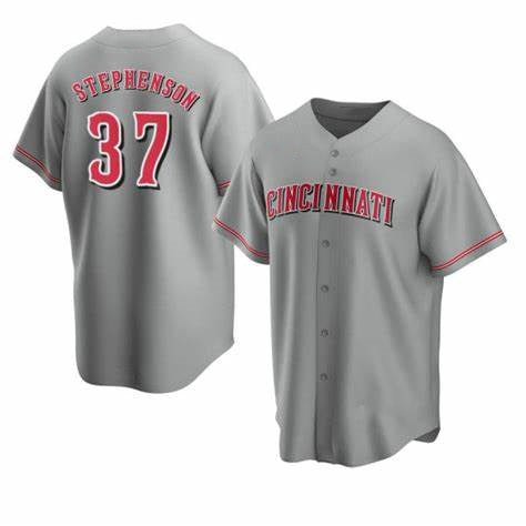 Cincinnati Reds #37 Tyler Stephenson Grey MASONITE Cool Base Jersey