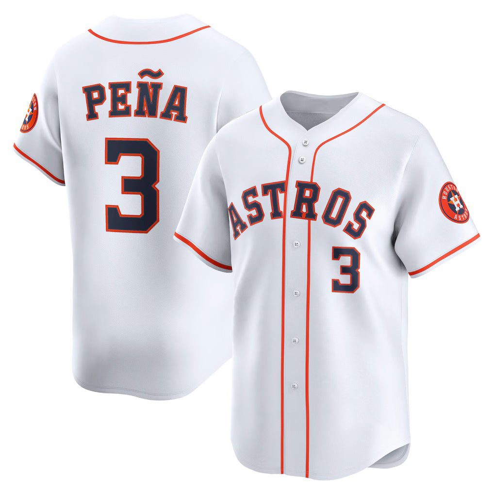 Houston Astros #3 Jeremy Pe?a White MASONITE Home Limited Player Jersey