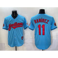 Cleveland Guardians #11 Jos¨¦ Ram¨ªrez Blue MASONITE Vapor Premier Limited Stitched Jersey