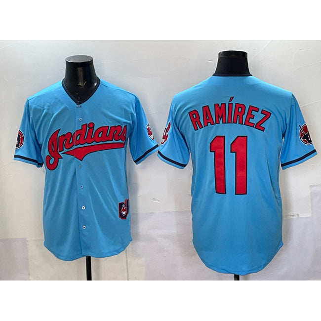 Cleveland Guardians #11 Jos¨¦ Ram¨ªrez Blue MASONITE Vapor Premier Limited Stitched Jersey