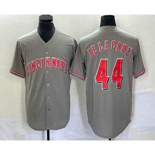 Cincinnati Reds #44 Elly De La Cruz Grey MASONITE Cool Base Stitched Jersey 2