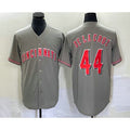 Cincinnati Reds #44 Elly De La Cruz Grey MASONITE Cool Base Stitched Jersey 2
