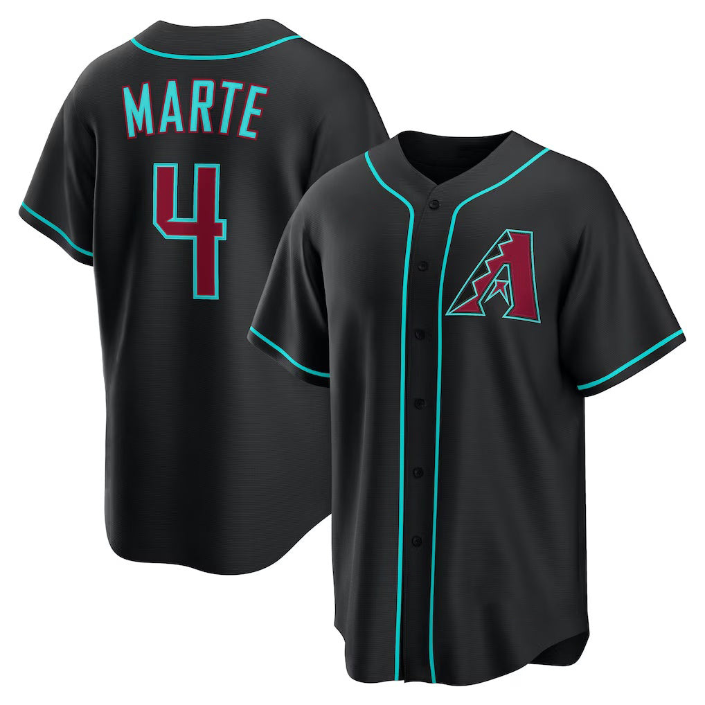 Arizona Diamondbacks #4 Ketel Marte Black MASONITE Alternate Replica Jersey
