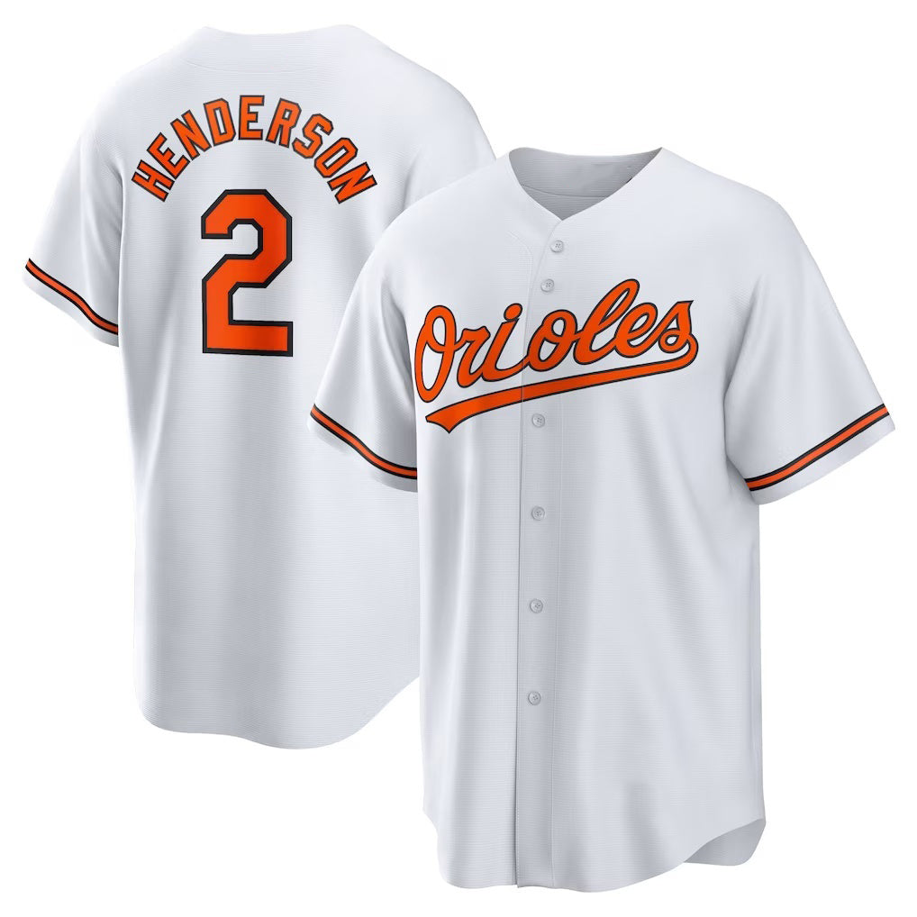 Baltimore Orioles #2 Gunnar Henderson White MASONITE Home Replica Player Jersey