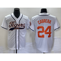 Detroit Tigers #24 Miguel Cabrera White MASONITE Cool Base Stitched Jersey