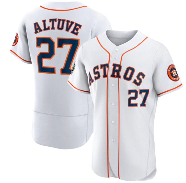 Houston Astros #27 Jose Altuve White MASONITE 2022 World Series Flex Base Stitched Jersey