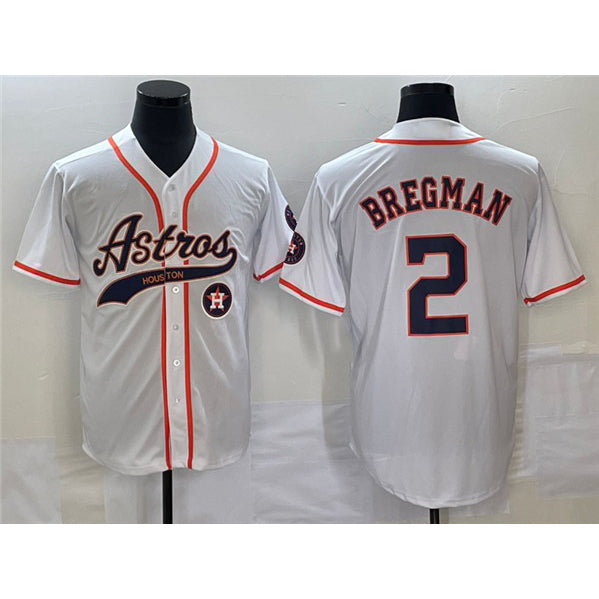 Houston Astros #2 Alex Bregman White MASONITE With Patch Cool Base Stitched Jersey