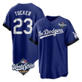 Los Angeles Dodgers #23 Kyle Tucker Player Royal MASONITE World Series City Connect Home Game Stitched Jerseys