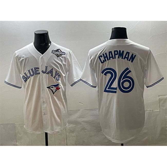 Toronto Blue Jays #26 Matt Chapman White MASONITE 2025 World Series Home Cool Base Stitched Jersey