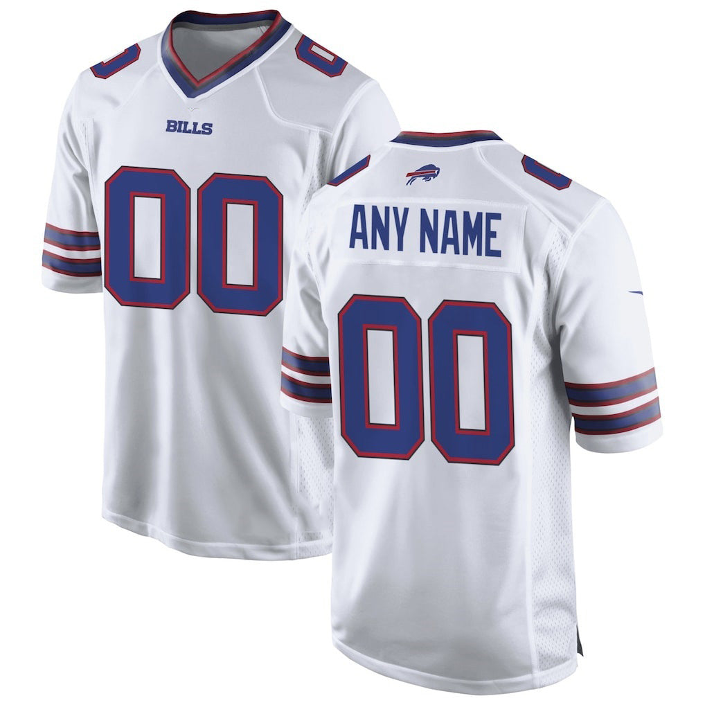 Custom B.Bills White MASONITE Game Jersey